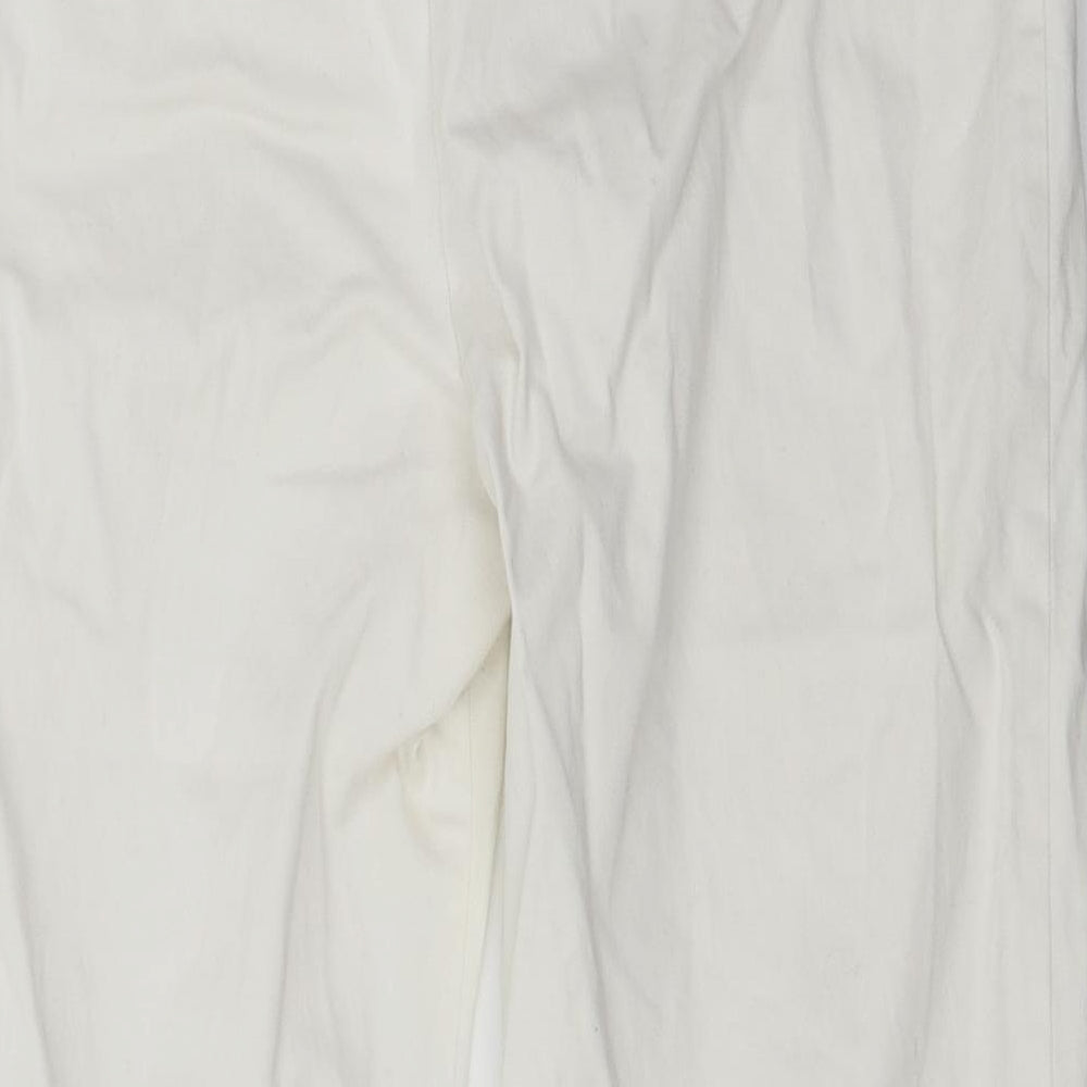 Preworn  Womens White   Cropped Trousers Size 32 in