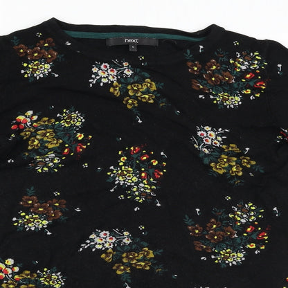 Preloved NEXT  Womens Black Floral  Pullover Jumper Size 6 - Detail