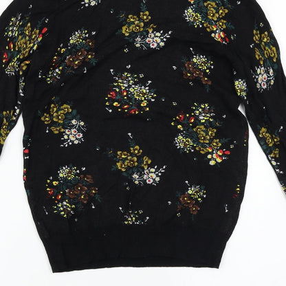 Preloved NEXT  Womens Black Floral  Pullover Jumper Size 6 - Label