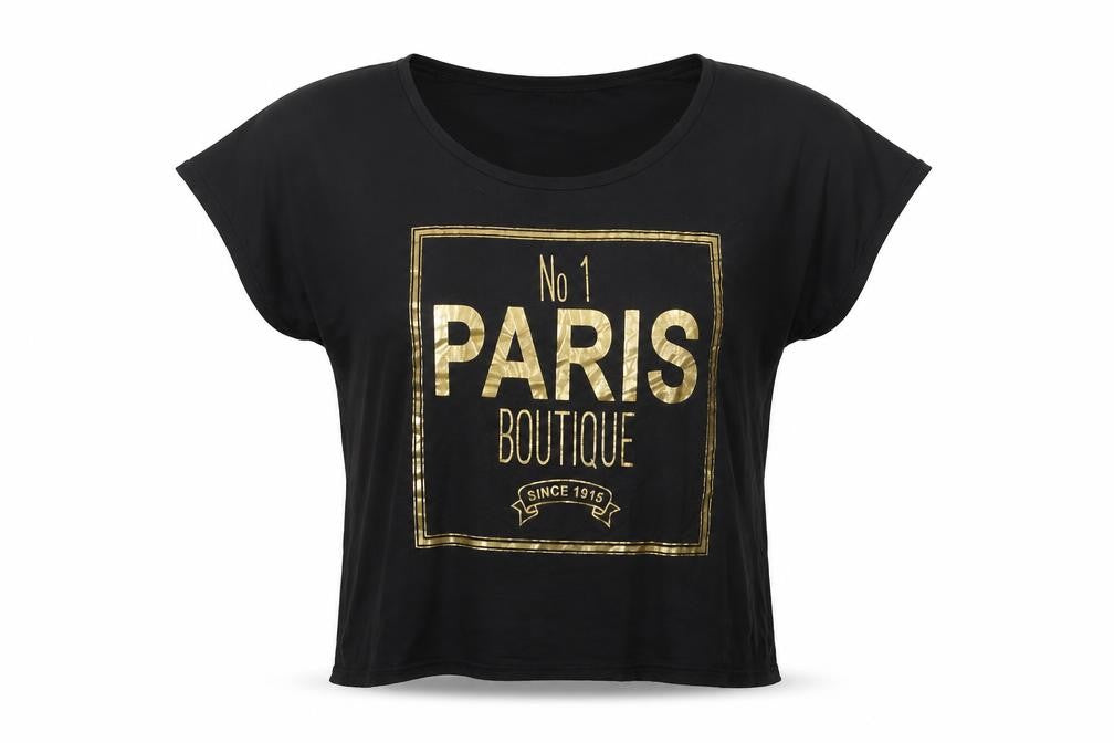 fine collection Womens Black   Basic T-Shirt Size L