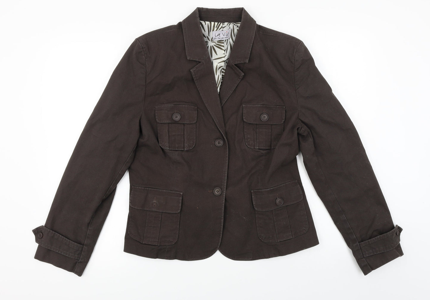 La vie  Womens Brown   Jacket Coat Size 14