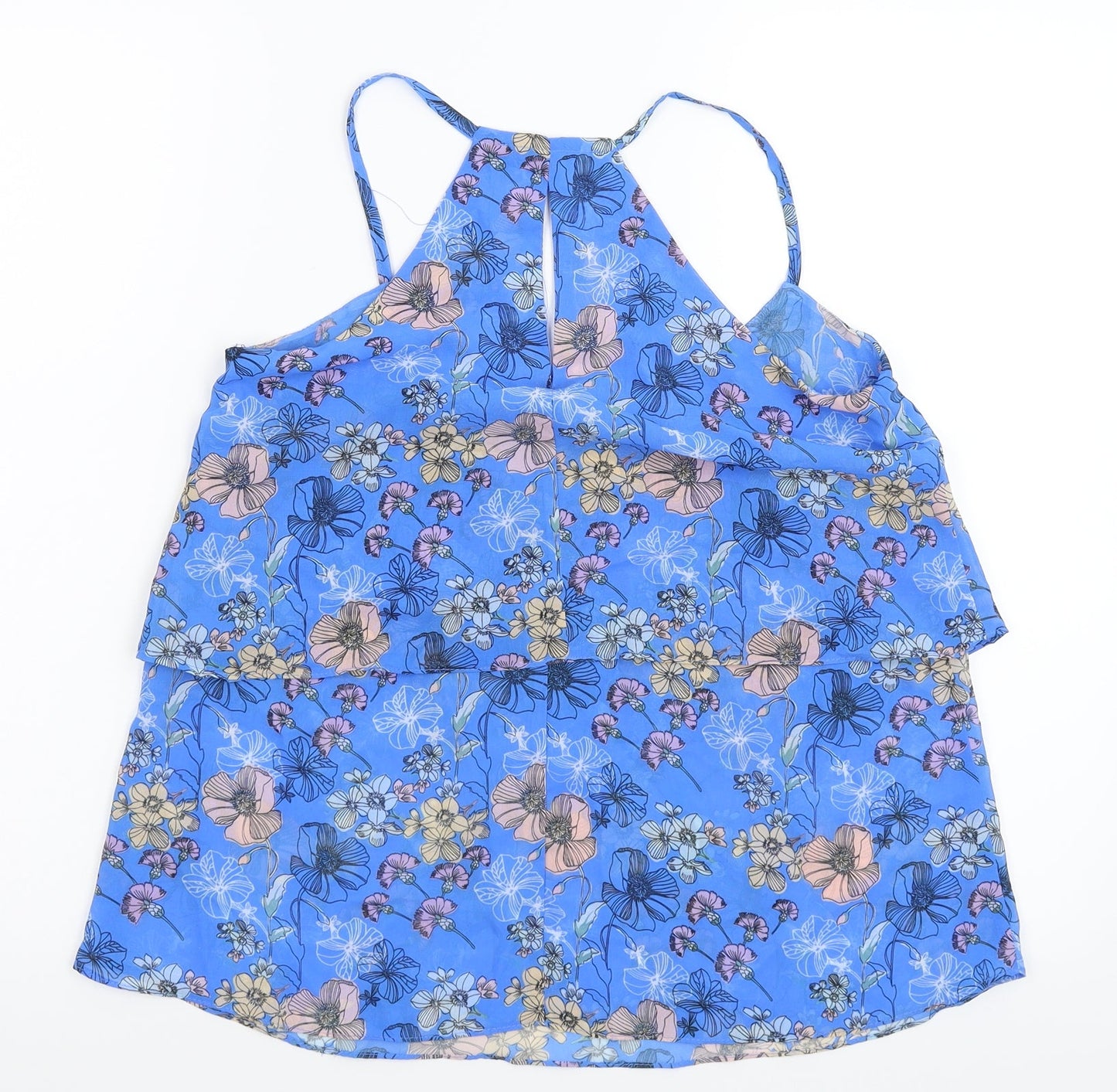 Atmosphere Womens Blue Floral  Basic Tank Size 8