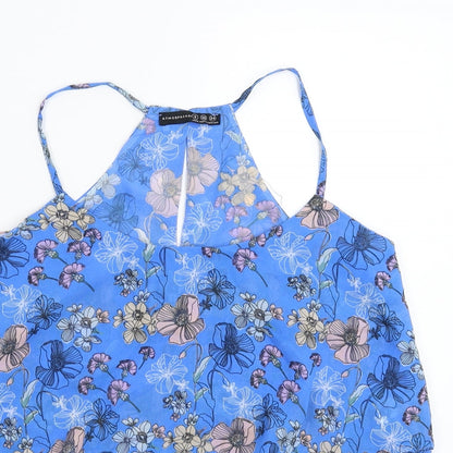 Preloved Atmosphere Womens Blue Floral  Basic Tank Size 8 - Detail