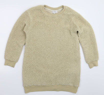 Preloved In the Style Womens Beige  Fleece Pullover Sweatshirt Size 8  - Oversized - Front