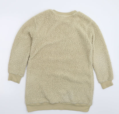 Preloved In the Style Womens Beige  Fleece Pullover Sweatshirt Size 8  - Oversized - Back