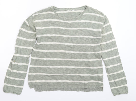 H&M Girls Grey Striped Knit Pullover Jumper Size 14 Years