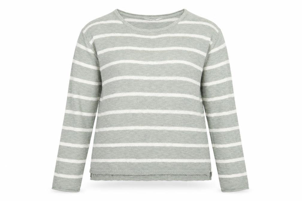 H&M Girls Grey Striped Knit Pullover Jumper Size 14 Years