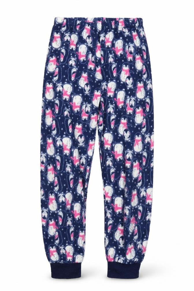 Young Dimension Girls Blue Solid Fleece Cami Pyjama Pants Size 10 Years