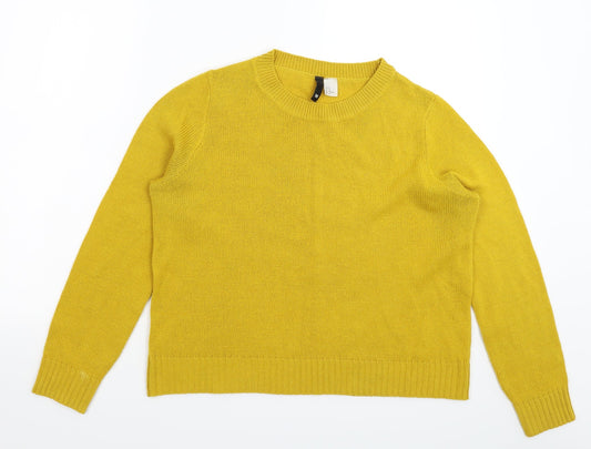 Divided Womens Yellow  Knit Pullover Jumper Size M