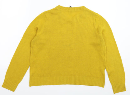 Preloved Divided Womens Yellow  Knit Pullover Jumper Size M - Back