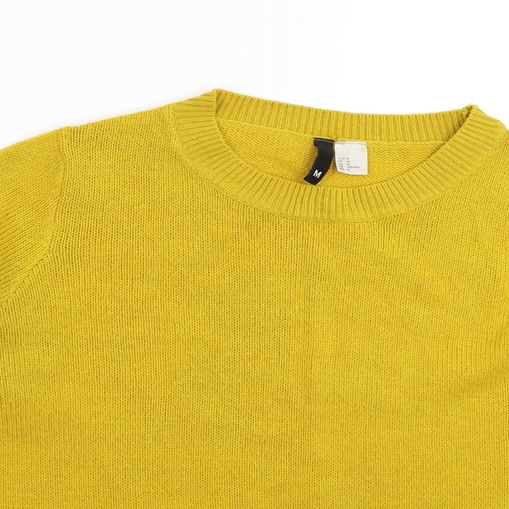Divided Womens Yellow  Knit Pullover Jumper Size M
