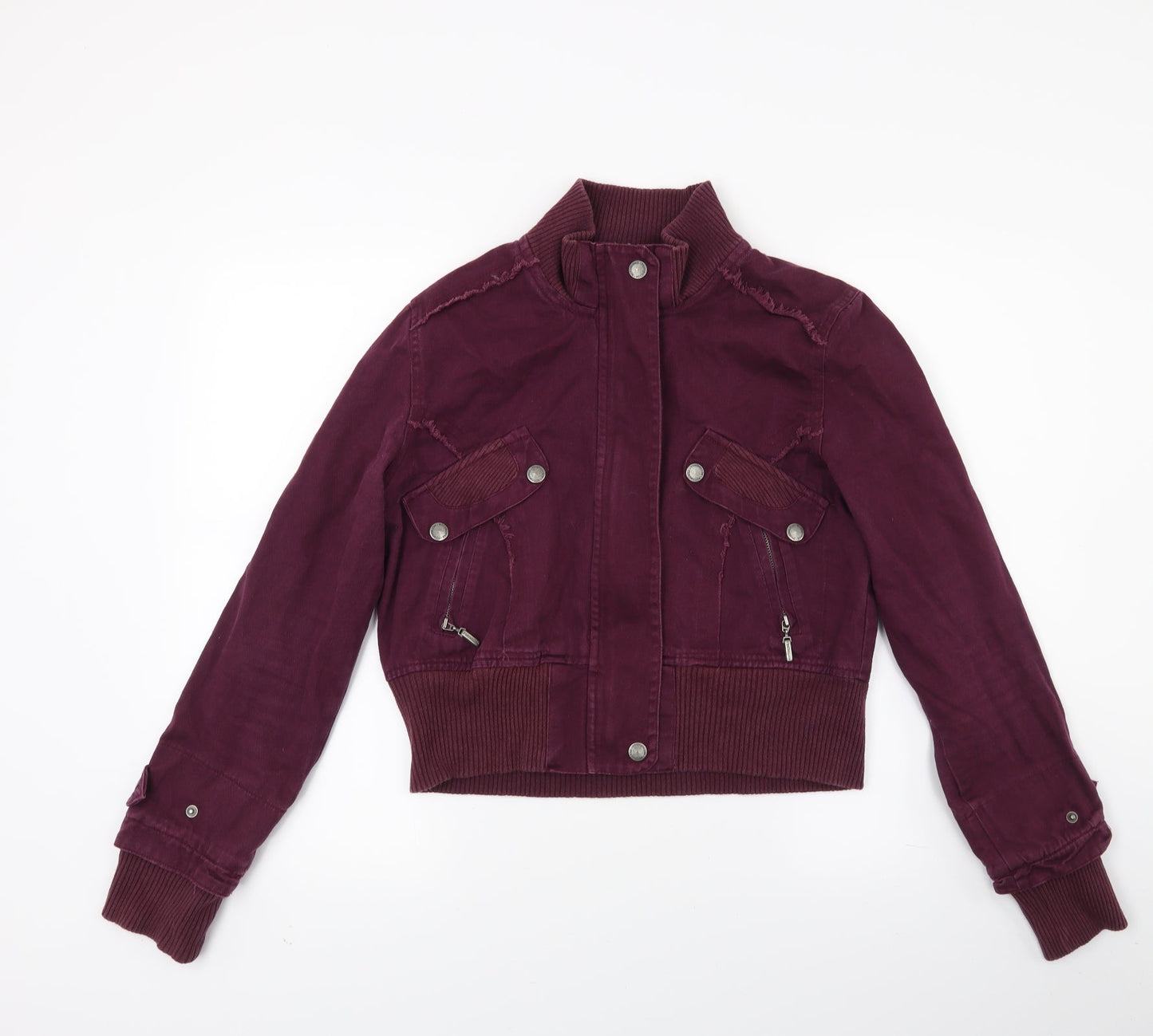 Nottinghill Womens Red  Denim Jacket Coat Size 10