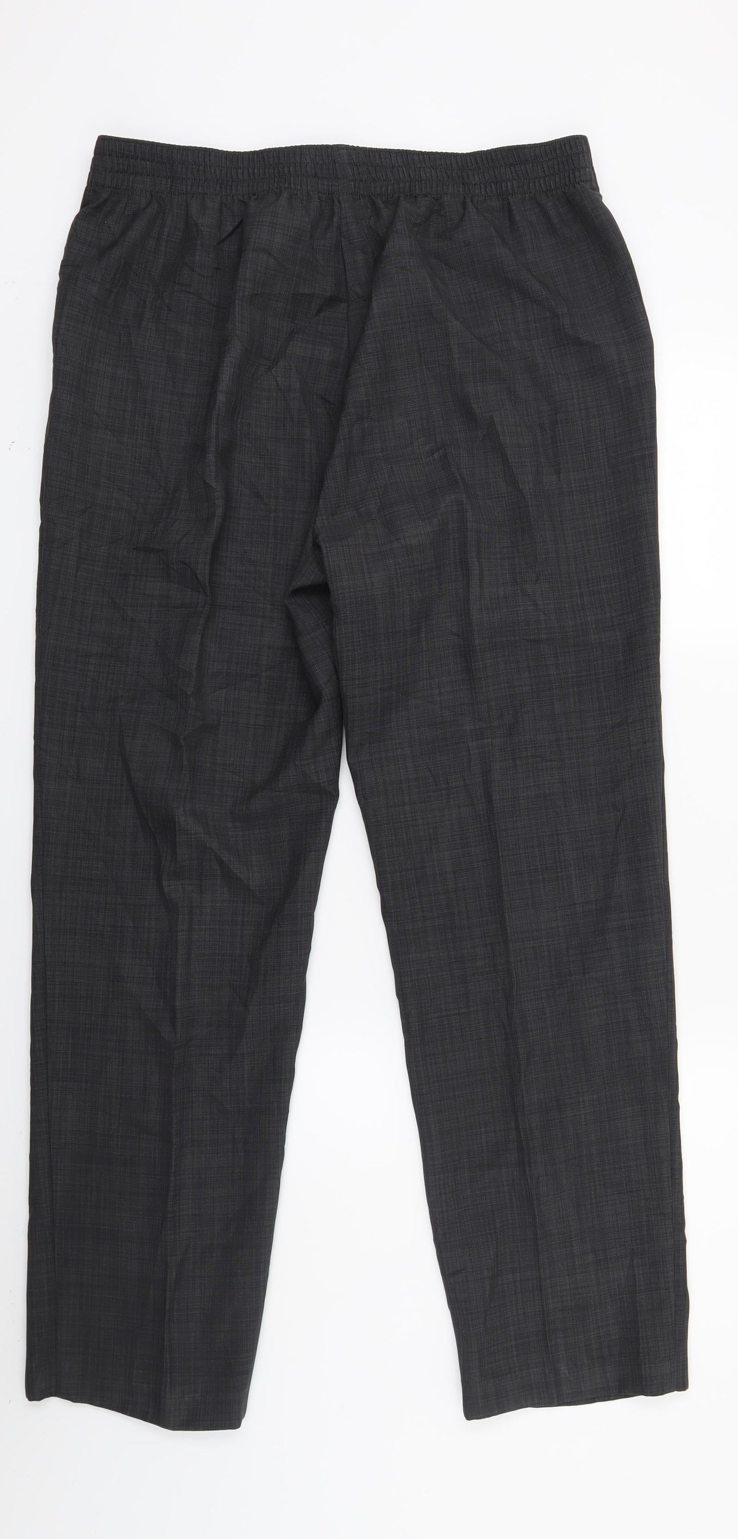 Marks and Spencer Womens Grey Check  Trousers  Size 14 L27 in