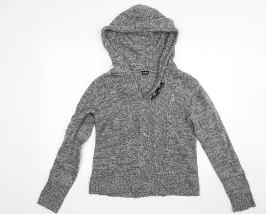 Heart & soul Mens Grey   Henley Hoodie Size M