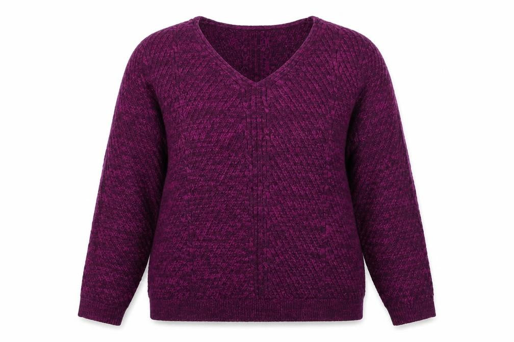 Bonmarché Womens Purple Knit Pullover Jumper Size M