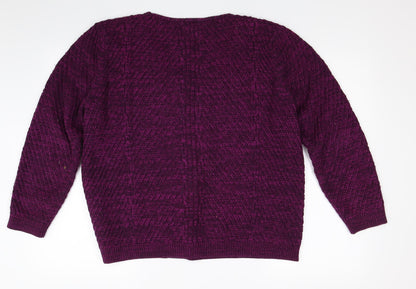 Bonmarché Womens Purple Knit Pullover Jumper Size M