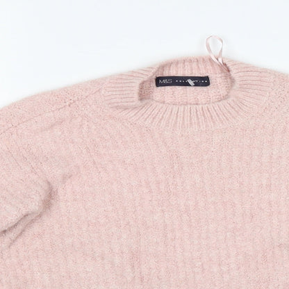 Preloved Marks and Spencer Womens Pink  Knit Pullover Jumper Size S - Detail