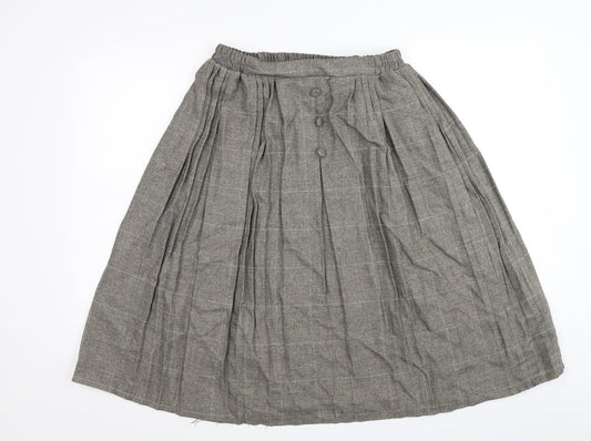 Preworn Womens Brown Check  A-Line Skirt Size S