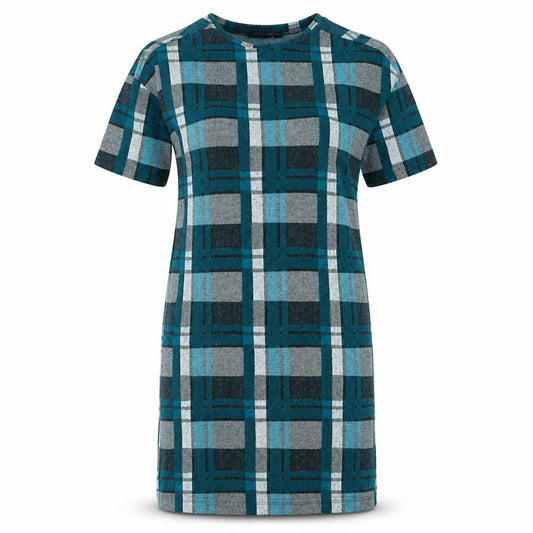 Select Womens Green Check  T-Shirt Dress  Size 6
