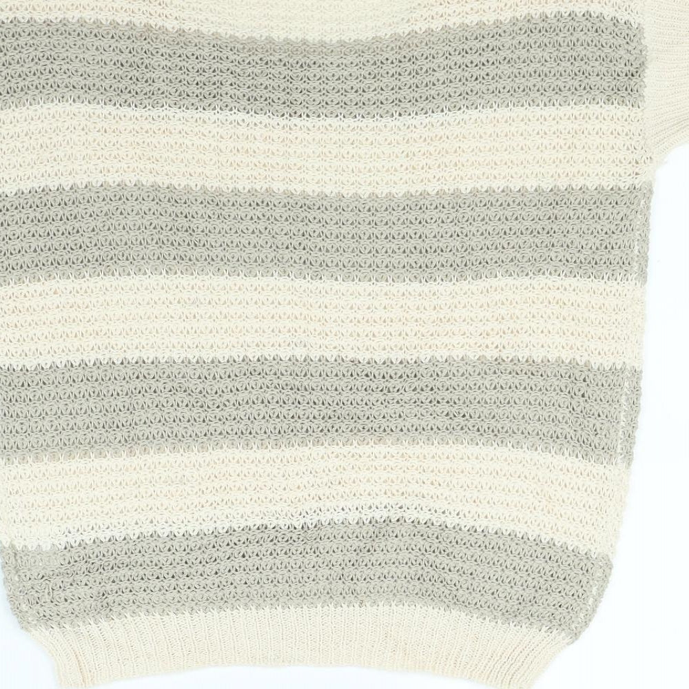 intuition Womens Beige Striped  Pullover Jumper Size 10