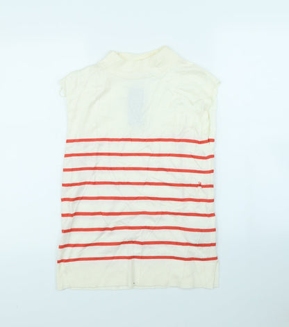 Marks & Spencer Womens Ivory Striped  Pullover Jumper Size 8
