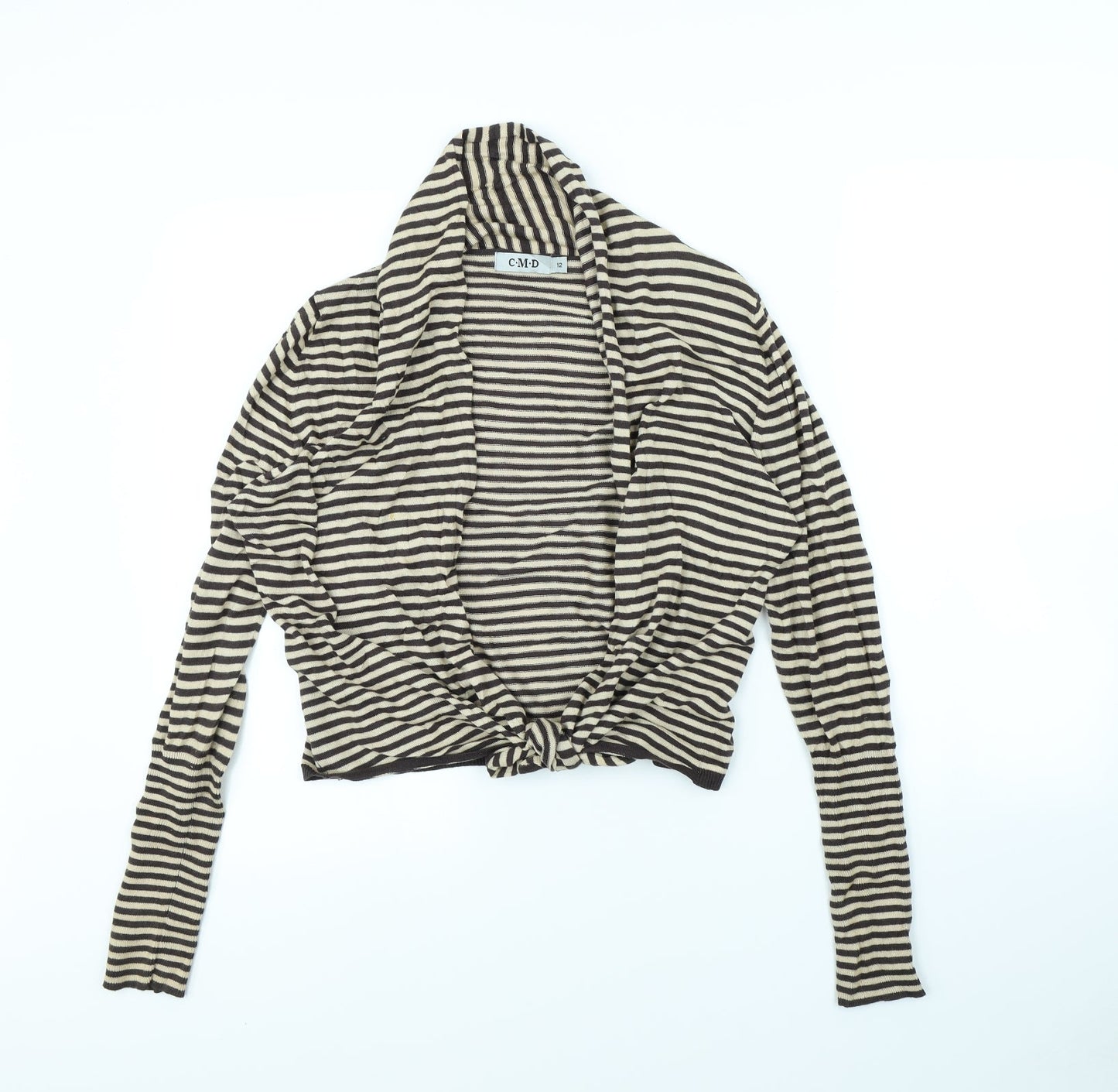 cmd Womens Beige Striped  Jacket  Size 12
