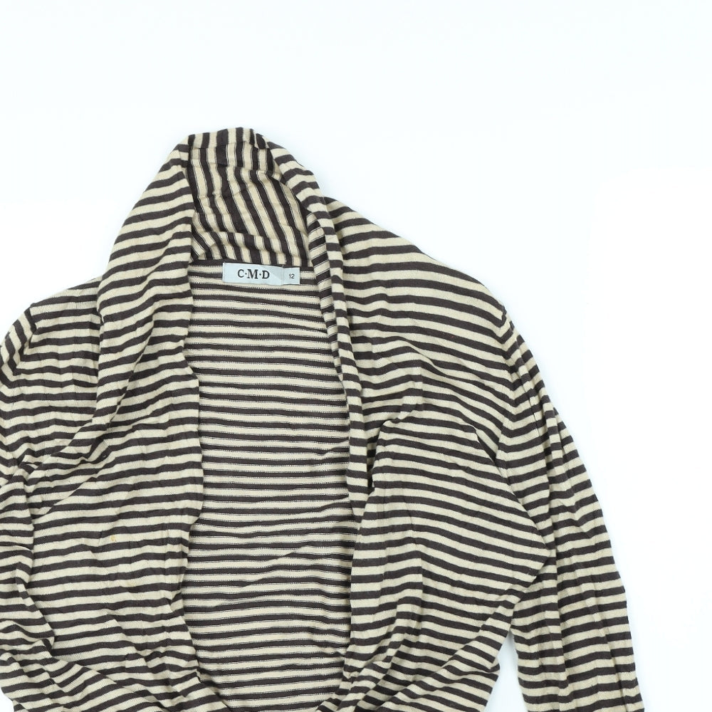 cmd Womens Beige Striped  Jacket  Size 12