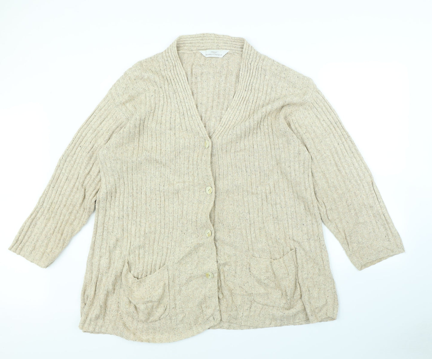 M&s Womens Beige   Jacket  Size 16