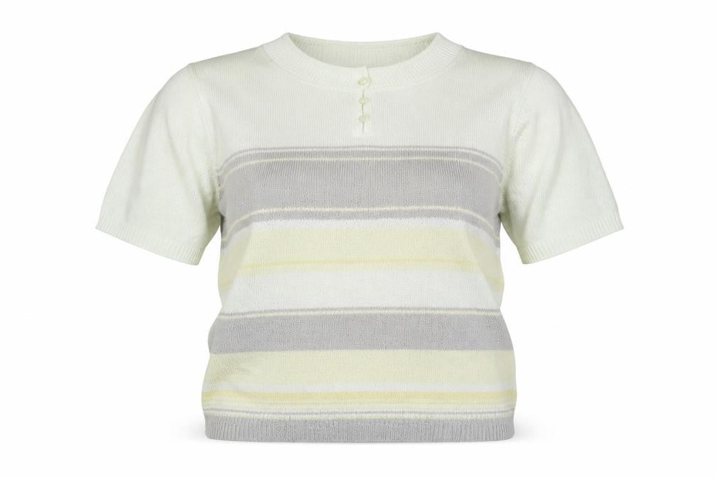 BM Womens White Striped  Basic Tank Size M