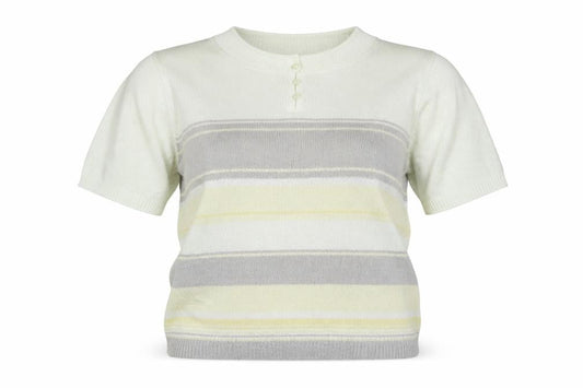 BM Womens White Striped  Basic Tank Size M