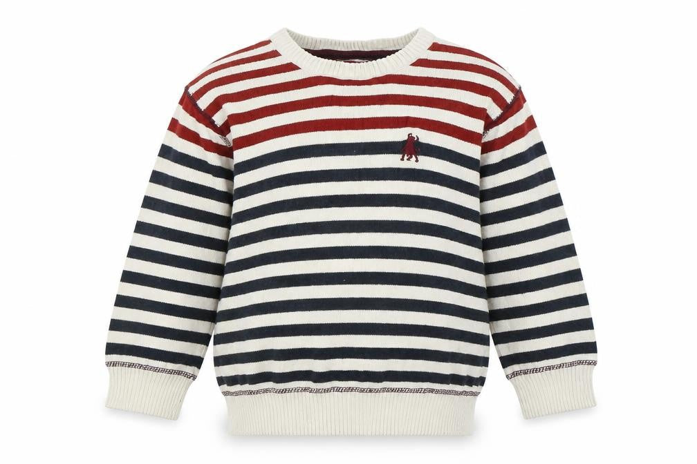 Rebel Boys Beige Striped  Pullover Jumper Size 3 Years