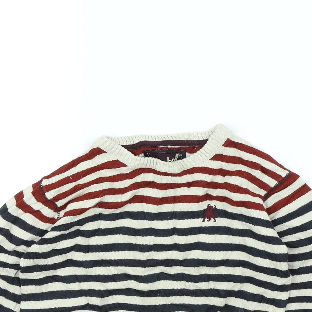 Rebel Boys Beige Striped  Pullover Jumper Size 3 Years
