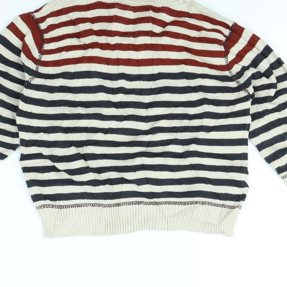 Rebel Boys Beige Striped  Pullover Jumper Size 3 Years
