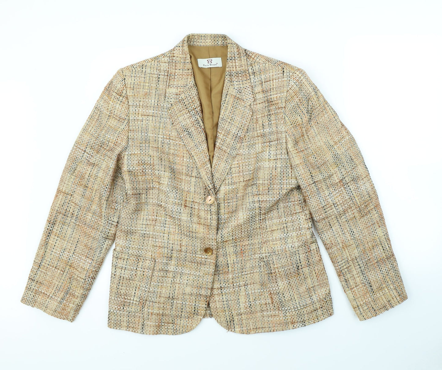 Paula Borges Womens Beige   Jacket  Size 14  - shoulder pads