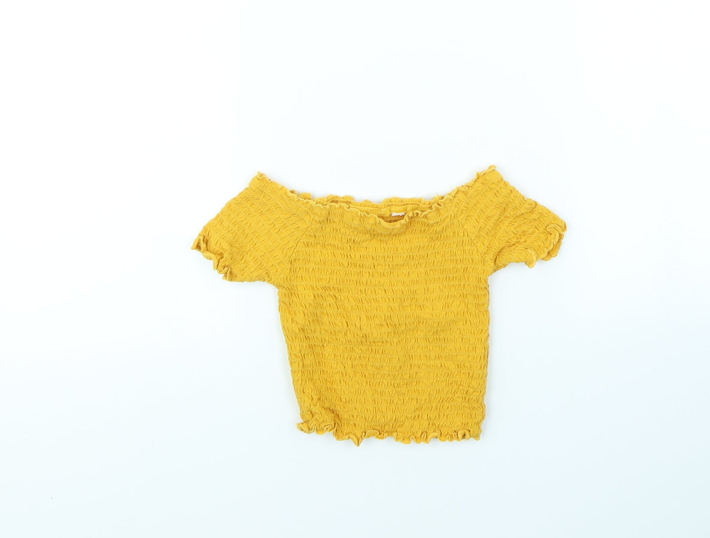 Primark Girls Yellow   Basic T-Shirt Size 7 Years