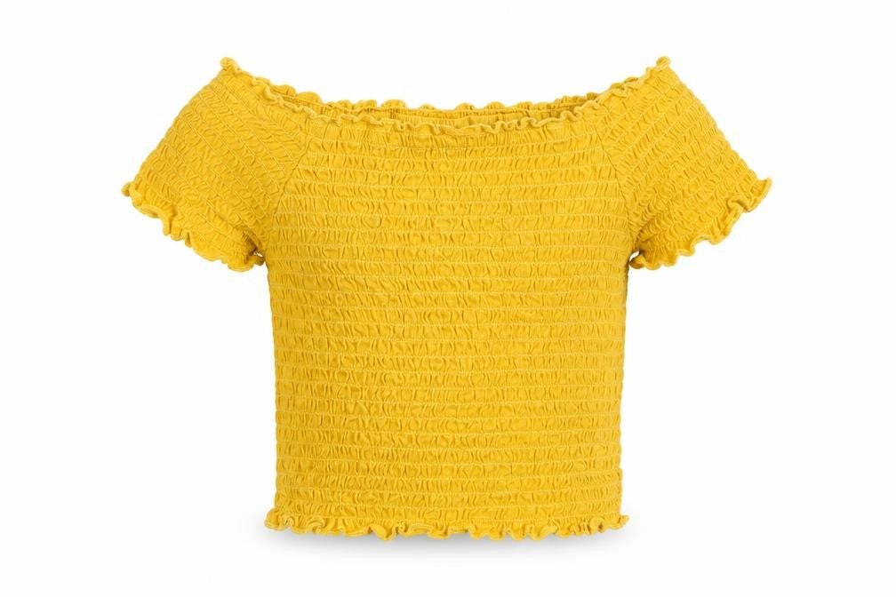 Primark Girls Yellow   Basic T-Shirt Size 7 Years