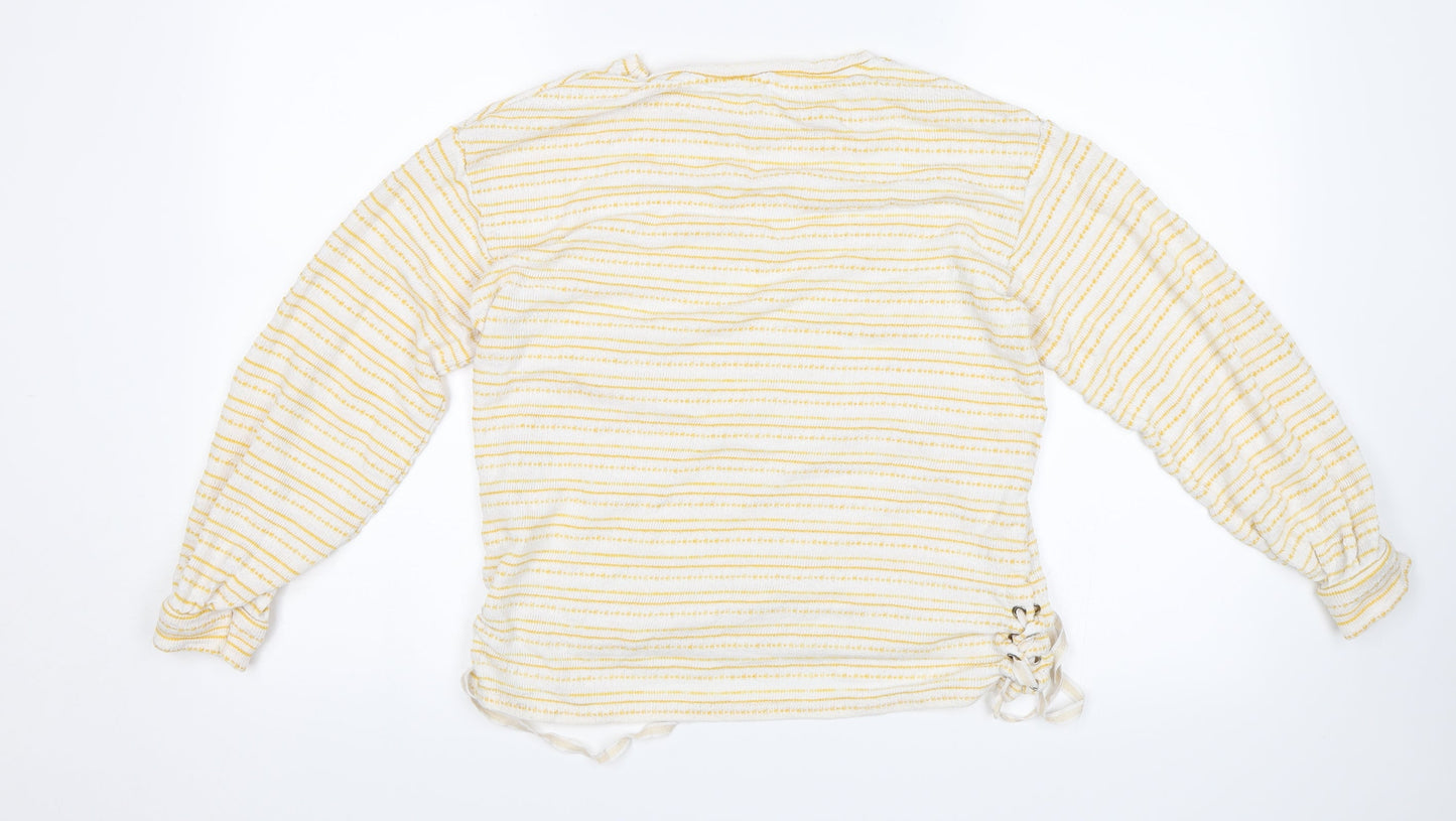 Matalan Womens Yellow Striped  Pullover Jumper Size 10
