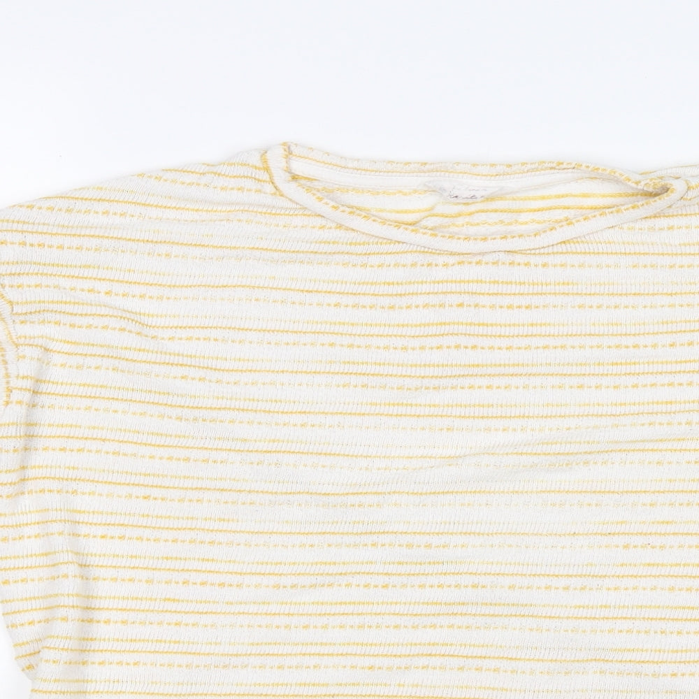 Matalan Womens Yellow Striped  Pullover Jumper Size 10