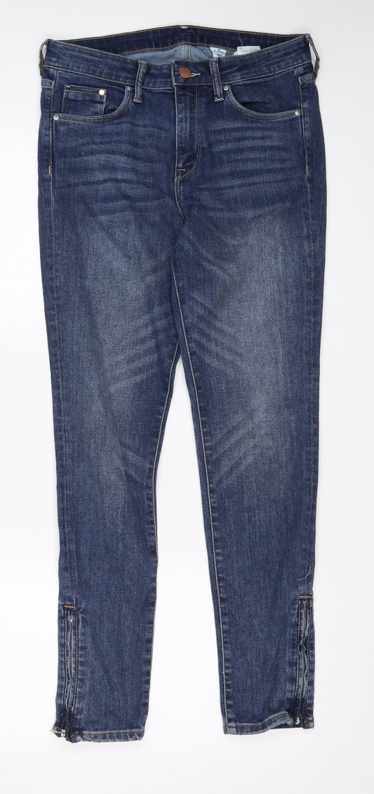 H&M Womens Blue  Denim Skinny Jeans Size 8 L28 in