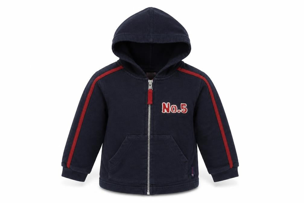 Salt Pepper Boys Blue   Full Zip Hoodie Size 3-4 Years  - No. 5