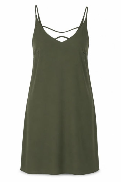 Front view of Papaya women’s green shift, size UK 12