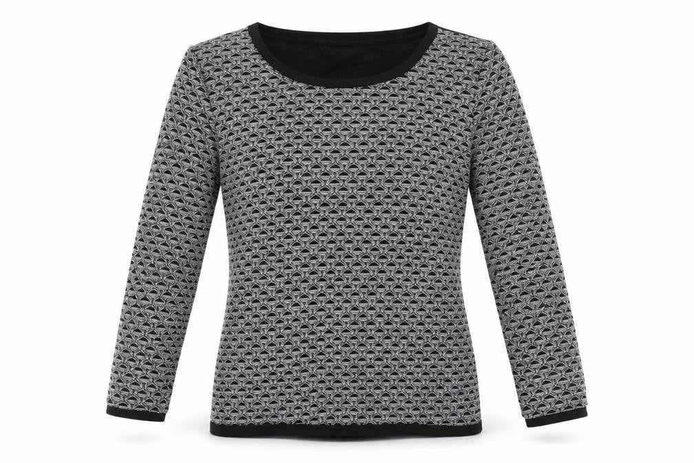 VERO MODA Womens Beige Geometric  Pullover Jumper Size M