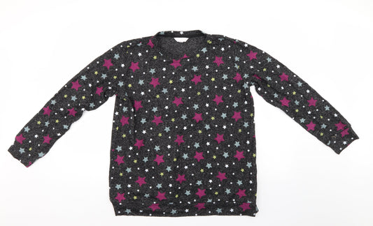 Pretty direct Womens Multicoloured Polka Dot  Pullover Sweatshirt Size 12