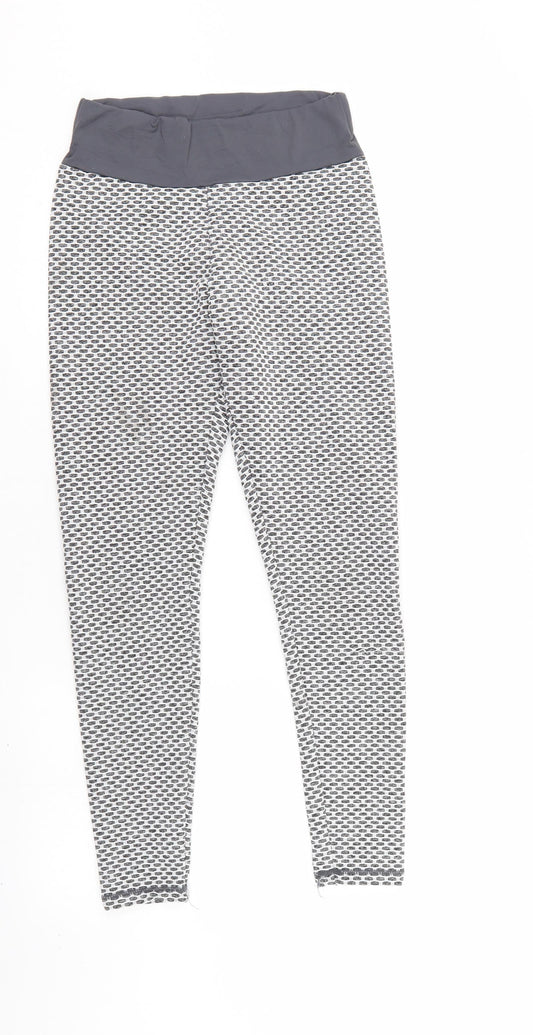 Preworn Womens Grey Polka Dot   Leggings Size S L26 in