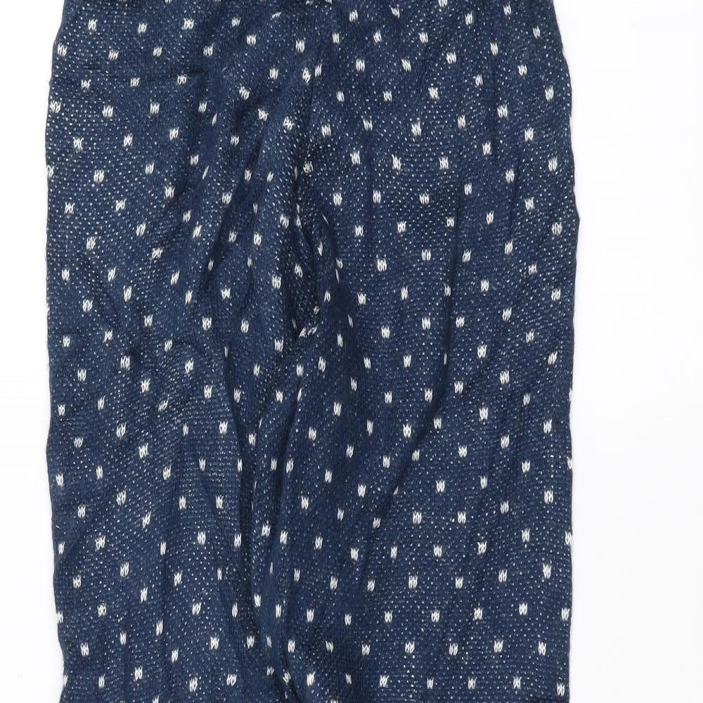 ASOS Womens Blue Polka Dot Knit Sweatpants Trousers Size 8 L26 in