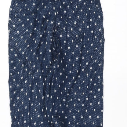 ASOS Womens Blue Polka Dot Knit Sweatpants Trousers Size 8 L26 in