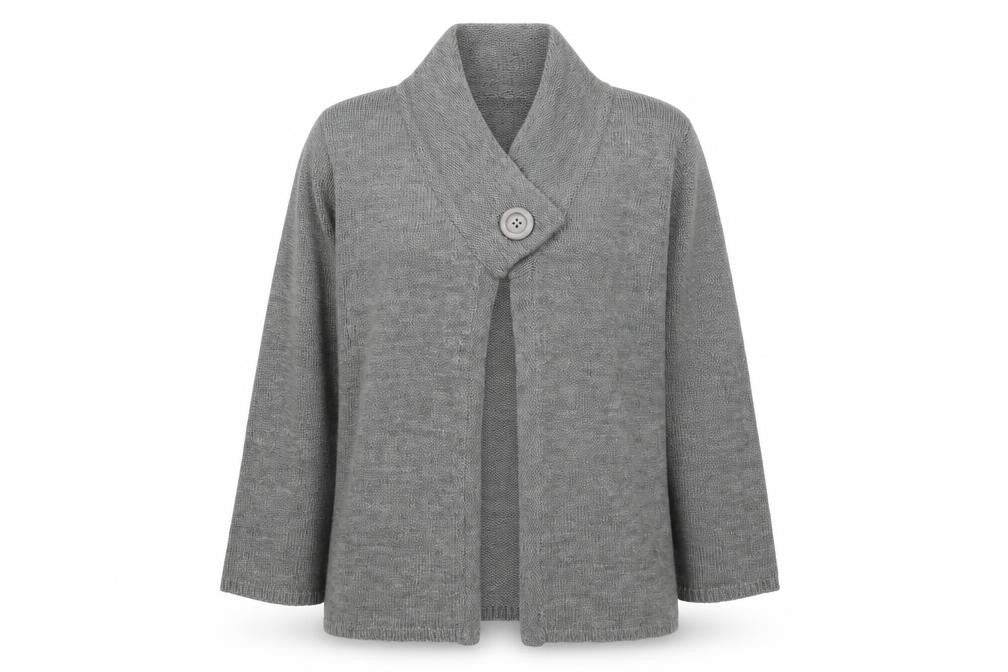 George Womens Grey  Knit Jacket Coatigan Size 18