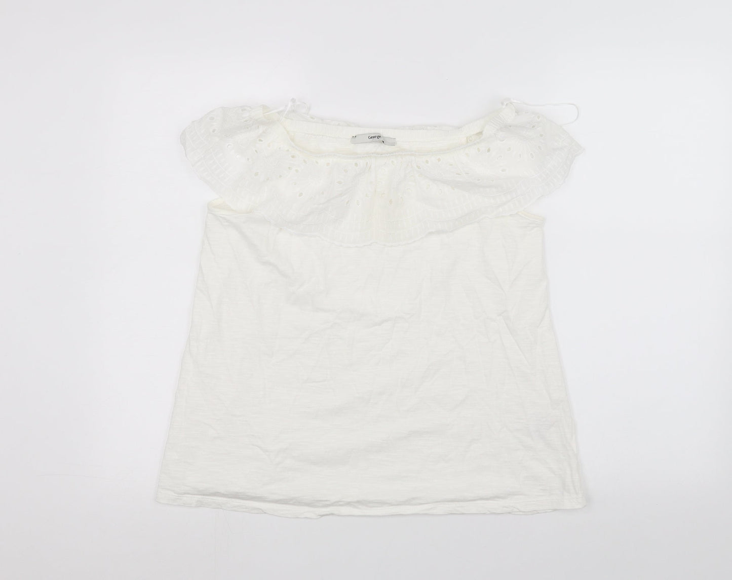 George Womens White   Basic T-Shirt Size 12