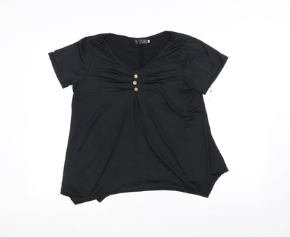 Preloved Preworn Womens Black   Basic T-Shirt Size 2XL - Front