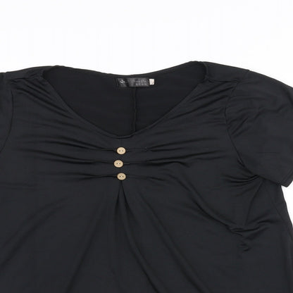 Preloved Preworn Womens Black   Basic T-Shirt Size 2XL - Detail